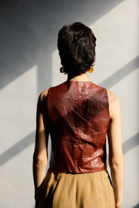 1970's Ox Blood Leather Vest