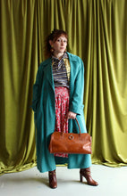 Load image into Gallery viewer, 1980's  Flowy Green Trench Coat