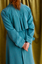 Load image into Gallery viewer, 1980's  Flowy Green Trench Coat