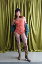Load image into Gallery viewer, 1960's Red, Orange and White One Piece Swimsuit