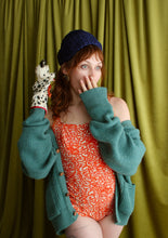 Load image into Gallery viewer, 1960's Red, Orange and White One Piece Swimsuit