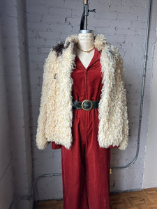 1970s Short Mongolian Curly Lamb Fur jacket