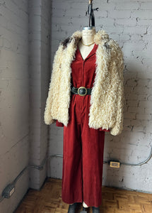 1970s Short Mongolian Curly Lamb Fur jacket