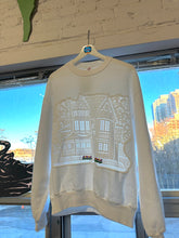 Load image into Gallery viewer, White Sweatshirt with House shaped Lace Panels
