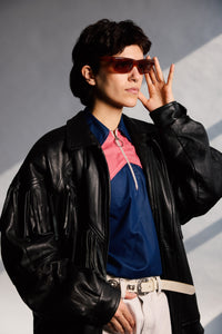 1980's Fringe Black Leather Bomber