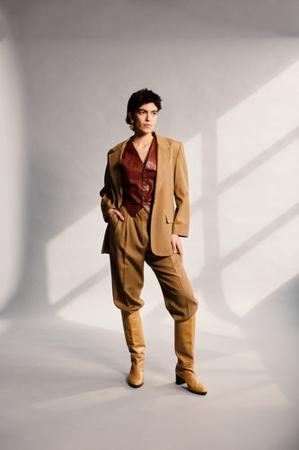 1990's Braemar Camel Two Piece Suit