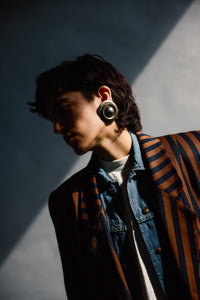 1980's Navy Brown Striped Blazer