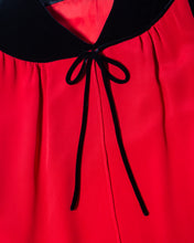Load image into Gallery viewer, Red and Black Velvet Panelled Valentino Dress