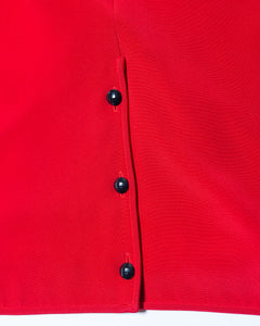 Red and Black Velvet Panelled Valentino Dress