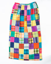 Load image into Gallery viewer, Rainbow Patchwork Plaid Maxi Skirt