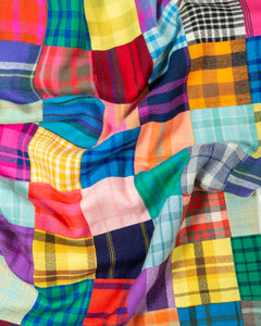 Rainbow Patchwork Plaid Maxi Skirt