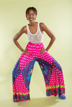 Load image into Gallery viewer, 70s Hot Pink Polka Dot High Waist  Wide Leg Super Long Daisy Bell Pants