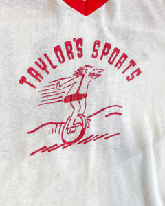 70s  vintage acetate  knit sport jersey Number 24 Taylors Sports