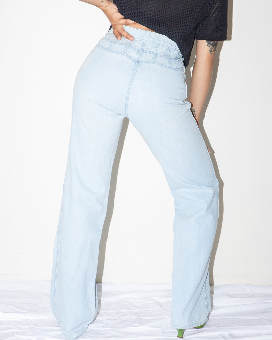 Light Wash Denim Flares