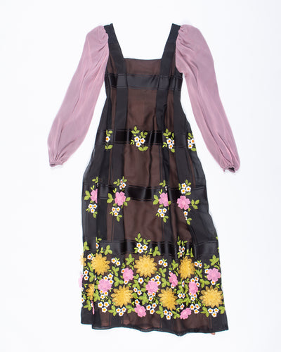 Stavropoulos Incredible  Silk Floral Appliqué Dress