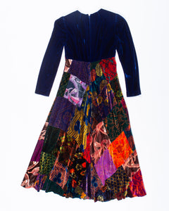 70s Deluxe Velvet Patchwork Gown by Craig London