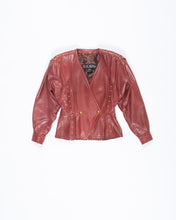 Load image into Gallery viewer, Escada by Margaretha Ley sienna studded  leather skirt suit