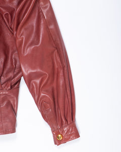 Escada by Margaretha Ley sienna studded  leather skirt suit