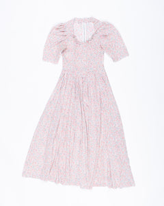 Handmade fitted cotton 1970s summer dress.