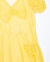 Load image into Gallery viewer, 1930s Organdy Buttercup yellow  gown, as is