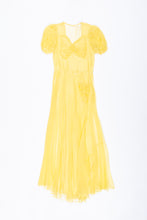 Load image into Gallery viewer, 1930s Organdy Buttercup yellow  gown, as is