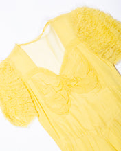 Load image into Gallery viewer, 1930s Organdy Buttercup yellow  gown, as is
