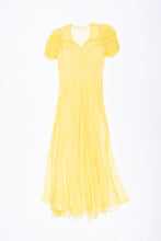 Load image into Gallery viewer, 1930s Organdy Buttercup yellow  gown, as is