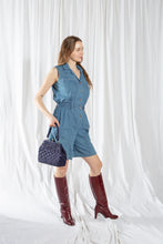 Load image into Gallery viewer, Blue Denim Chambray Romper