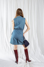 Load image into Gallery viewer, Blue Denim Chambray Romper
