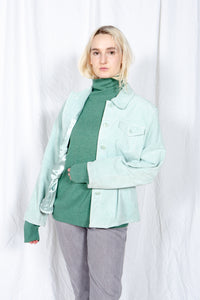 Sale -Mint Green Suede Jacket