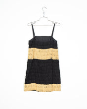 Load image into Gallery viewer, 1960s Black and Gold Fringe Party Dress