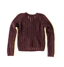 Load image into Gallery viewer, Loose Knit Burgundy V-Neck Parasuco Mohair Knit
