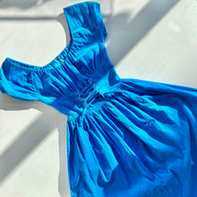 Load image into Gallery viewer, 1970s Blue fine wale corduroy dress