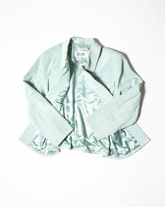 Sale -Mint Green Suede Jacket