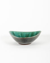 Load image into Gallery viewer, Blue Mountain Pottery Green Ceramic Triangular Bowl