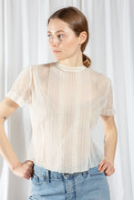 Load image into Gallery viewer, 1950s Cream Lace Sheer Blouse