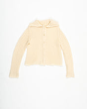 Load image into Gallery viewer, Cream Knit Mohair Button-Up Cardigan Sweater