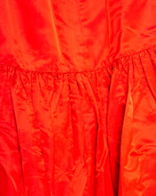 Load image into Gallery viewer, Red Tiered Satin Taffeta Skirt