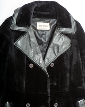 Load image into Gallery viewer, Black Leather and Faux Fur Jacket