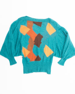 Abstract Fine Mohair Batwing 80s Sweater