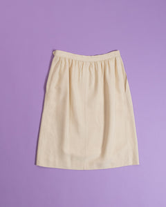 1970s Chanel Cream Silk Skirt