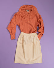 Load image into Gallery viewer, Pumpkin Orange Pleated Collar Blouse