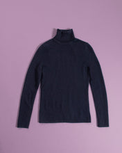 Load image into Gallery viewer, Navy Cashmere Turtleneck Lord and Taylor Modern Luxe Knit SM-Med