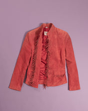 Load image into Gallery viewer, Pink Suede Fringed Y2K Jacket