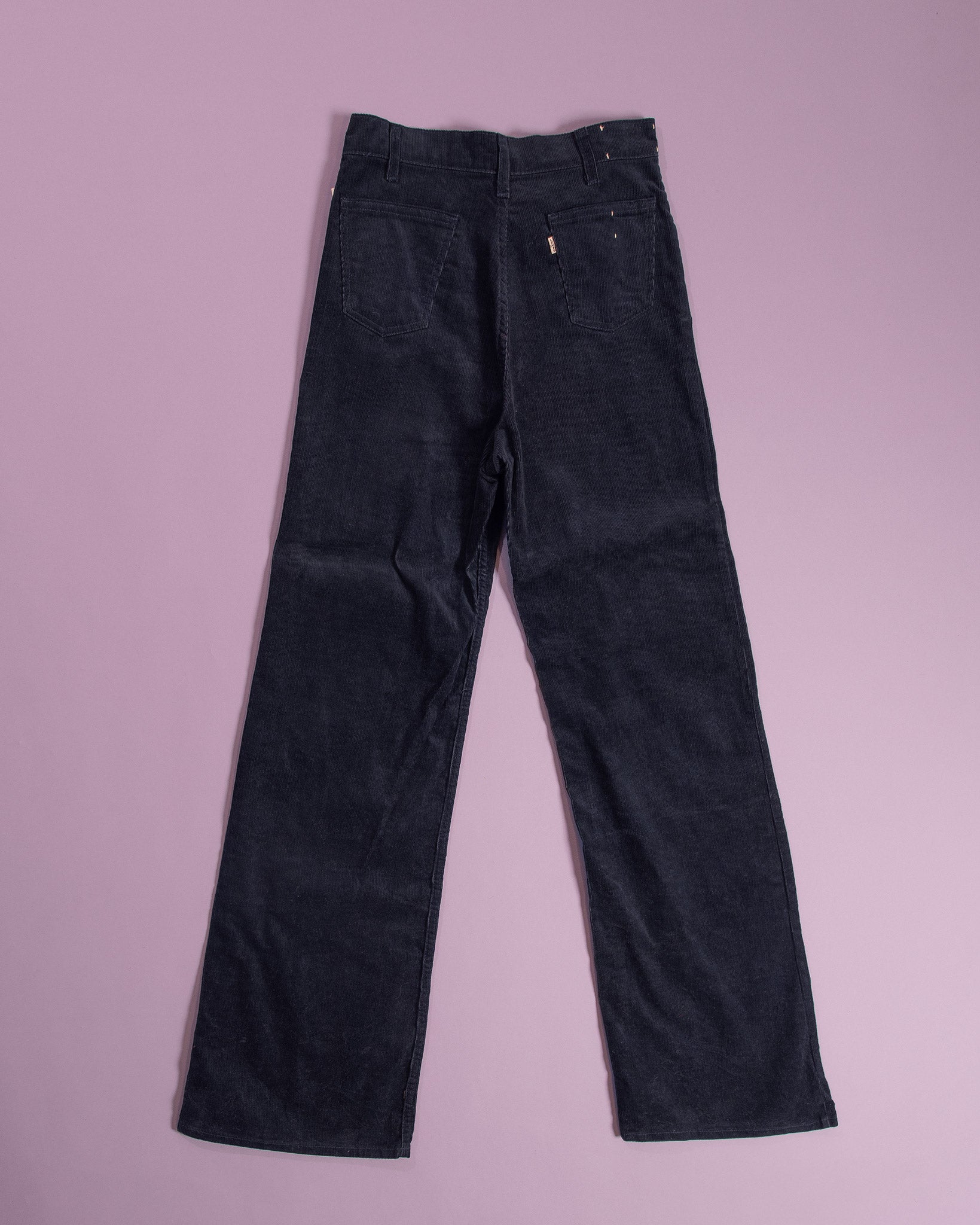 1970s corduroy pants, flare leg, vintage 70s pants, high waist,, Black  Label Vintage