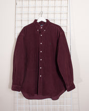 Load image into Gallery viewer, 1980s Ralph Lauren Burgundy Wine Cord Button Down Shirt XL