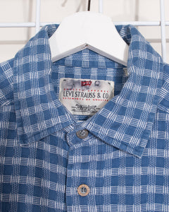 Blue Cotton Plaid Flannel Levis Med