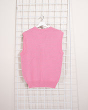 Load image into Gallery viewer, 1980s Pink Knit Acrylic Sweater Vest M-L
