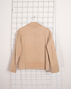 1960s Cotton Zip Jacket Beige With Orange Top Stitching
