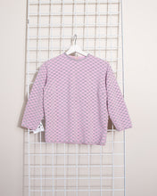 Load image into Gallery viewer, 1960s Zip Back Pink and Silver Checkerboard Lurex and Knit Top